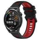 For Huawei Watch GT Runner 22mm Sports Two-Color Silicone Watch Band(Black+Red) - 1