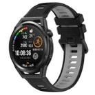 For Huawei Watch GT Runner 22mm Sports Two-Color Silicone Watch Band(Black+Grey) - 1