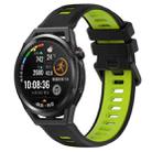 For Huawei Watch GT Runner 22mm Sports Two-Color Silicone Watch Band(Black+Green) - 1