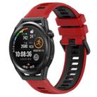 For Huawei Watch GT Runner 22mm Sports Two-Color Silicone Watch Band(Red+Black) - 1