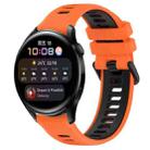 For Huawei Watch 3 22mm Sports Two-Color Silicone Watch Band(Orange+Black) - 1