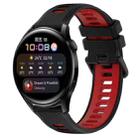 For Huawei Watch 3 22mm Sports Two-Color Silicone Watch Band(Black+Red) - 1