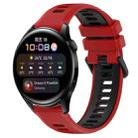 For Huawei Watch 3 22mm Sports Two-Color Silicone Watch Band(Red+Black) - 1