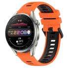 For Huawei Watch 3 Pro 22mm Sports Two-Color Silicone Watch Band(Orange+Black) - 1