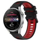 For Huawei Watch 3 Pro 22mm Sports Two-Color Silicone Watch Band(Black+Red) - 1