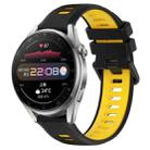 For Huawei Watch 3 Pro 22mm Sports Two-Color Silicone Watch Band(Black+Yellow) - 1