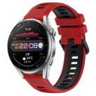 For Huawei Watch 3 Pro 22mm Sports Two-Color Silicone Watch Band(Red+Black) - 1