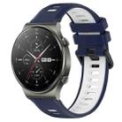 For Huawei GT2 Pro 22mm Sports Two-Color Silicone Watch Band(Midnight Blue+White) - 1