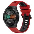 For Huawei Watch GT 2E 22mm Sports Two-Color Silicone Watch Band(Red+Black) - 1