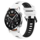 For Huawei GT2 46mm 22mm Sports Two-Color Silicone Watch Band(White+Black) - 1