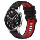 For Huawei GT2 46mm 22mm Sports Two-Color Silicone Watch Band(Black+Red) - 1