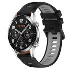 For Huawei GT2 46mm 22mm Sports Two-Color Silicone Watch Band(Black+Grey) - 1