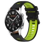 For Huawei GT2 46mm 22mm Sports Two-Color Silicone Watch Band(Black+Green) - 1