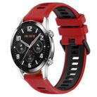 For Huawei GT2 46mm 22mm Sports Two-Color Silicone Watch Band(Red+Black) - 1