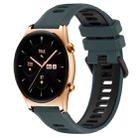For Honor Watch GS 3 22mm Sports Two-Color Silicone Watch Band(Olive Green+Black) - 1