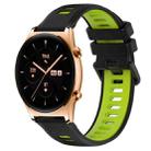 For Honor Watch GS 3 22mm Sports Two-Color Silicone Watch Band(Black+Green) - 1