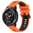 For Honor Watch GS Pro 22mm Sports Two-Color Silicone Watch Band(Orange+Black) - 1