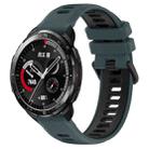 For Honor Watch GS Pro 22mm Sports Two-Color Silicone Watch Band(Olive Green+Black) - 1