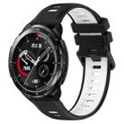 For Honor Watch GS Pro 22mm Sports Two-Color Silicone Watch Band(Black+White) - 1