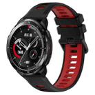 For Honor Watch GS Pro 22mm Sports Two-Color Silicone Watch Band(Black+Red) - 1