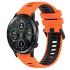 For Honor Magic Watch 2 46mm 22mm Sports Two-Color Silicone Watch Band(Orange+Black) - 1