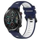 For Honor Magic Watch 2 46mm 22mm Sports Two-Color Silicone Watch Band(Midnight Blue+White) - 1