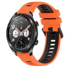 For Honor Watch Dream 22mm Sports Two-Color Silicone Watch Band(Orange+Black) - 1