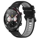 For Honor Watch Dream 22mm Sports Two-Color Silicone Watch Band(Black+Grey) - 1