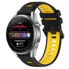 For Huawei Watch 3 Pro New 22mm Sports Two-Color Silicone Watch Band(Black+Yellow) - 1