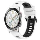 For Honor Watch GS 3i 22mm Sports Two-Color Silicone Watch Band(White+Black) - 1