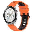 For Honor Watch GS 3i 22mm Sports Two-Color Silicone Watch Band(Orange+Black) - 1