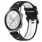 For Honor Watch GS 3i 22mm Sports Two-Color Silicone Watch Band(Black+White) - 1