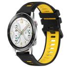 For Honor Watch GS 3i 22mm Sports Two-Color Silicone Watch Band(Black+Yellow) - 1