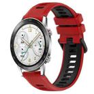 For Honor Watch GS 3i 22mm Sports Two-Color Silicone Watch Band(Red+Black) - 1