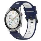 For Honor Watch GS 3i 22mm Sports Two-Color Silicone Watch Band(Midnight Blue+White) - 1