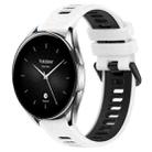 For Xiaomi Watch S2 42mm 22mm Sports Two-Color Silicone Watch Band(White+Black) - 1