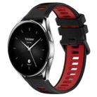 For Xiaomi Watch S2 42mm 22mm Sports Two-Color Silicone Watch Band(Black+Red) - 1