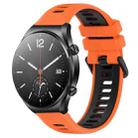 For Xiaomi MI Watch S1 22mm Sports Two-Color Silicone Watch Band(Orange+Black) - 1