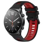 For Xiaomi MI Watch S1 22mm Sports Two-Color Silicone Watch Band(Black+Red) - 1