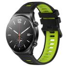 For Xiaomi MI Watch S1 22mm Sports Two-Color Silicone Watch Band(Black+Green) - 6