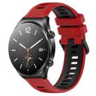 For Xiaomi MI Watch S1 22mm Sports Two-Color Silicone Watch Band(Red+Black) - 1