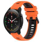 For Xiaomi MI Watch S1 Pro 22mm Sports Two-Color Silicone Watch Band(Orange+Black) - 6