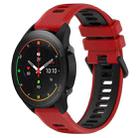 For Xiaomi MI Watch S1 Pro 22mm Sports Two-Color Silicone Watch Band(Red+Black) - 1