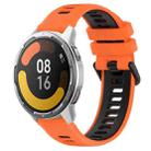 For Xiaomi MI Watch Color 2 22mm Sports Two-Color Silicone Watch Band(Orange+Black) - 1