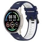 For Xiaomi MI Watch Sport 22mm Sports Two-Color Silicone Watch Band(Midnight Blue+White) - 1