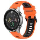 For Xiaomi MI Watch Color 22mm Sports Two-Color Silicone Watch Band(Orange+Black) - 1