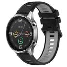 For Xiaomi MI Watch Color 22mm Sports Two-Color Silicone Watch Band(Black+Grey) - 1