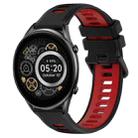 For Xiaomi Haylou RT2 LS10 22mm Sports Two-Color Silicone Watch Band(Black+Red) - 1