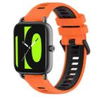 For  Xiaomi Haylou RS4 LS12 22mm Sports Two-Color Silicone Watch Band(Orange+Black) - 1