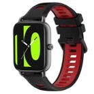 For  Xiaomi Haylou RS4 LS12 22mm Sports Two-Color Silicone Watch Band(Black+Red) - 1